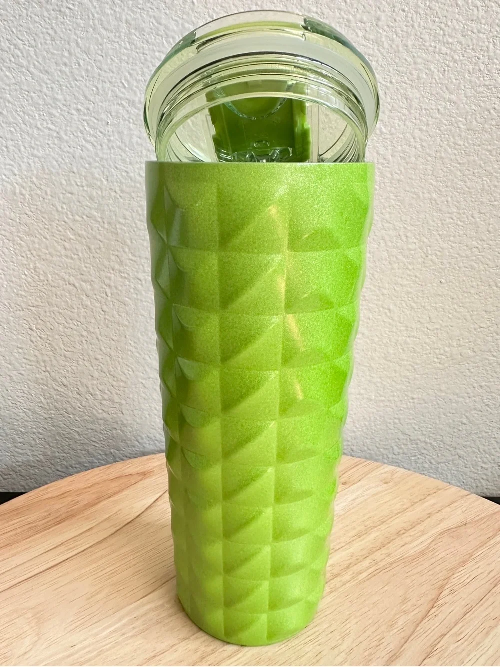 NWT Starbucks 2025 Neon Lime Green Glitter Studded Cold Brew SS Tumbler